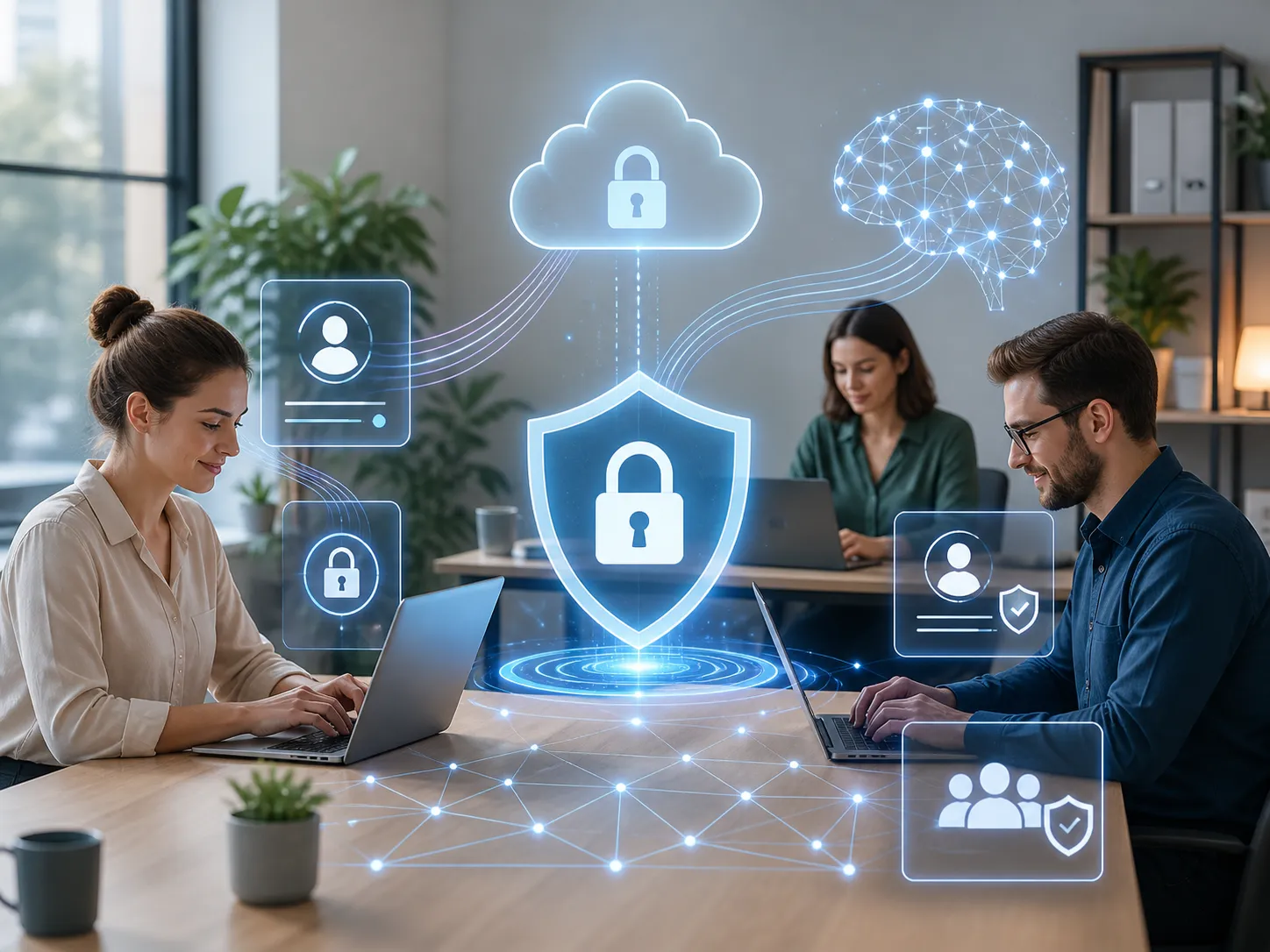 Veilig omgaan met persoonsgegevens met AI, privacybescherming en slimme digitale beveiliging.